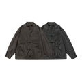 Men's Chinese Leather Jacket Vintage Coat