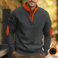 Stand Collar Pullover Half Zip Long Sleeve Coat
