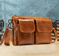 Genuine Leather Crossbody Bag For Men, Casual Shoulder Bag