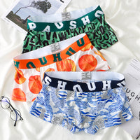 Printed Ice Silk Men's Four Seasons Sexy And Breathable Boxers