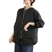 Plus-size Casual Crew-neck Cotton Coat