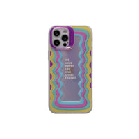 Wave Pattern Laser English Phone Case All Inclusive