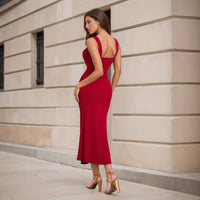 Summer New Arrival Waist-Cinching Bodycon Maxi Dress Sexy Slim-Fit