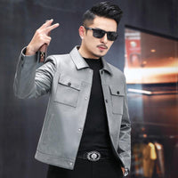 Men's Fashion Personality Leather Short Lapel