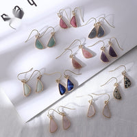 European And American Natural Stone Earrings Cut Semicircle Obtuse Angle