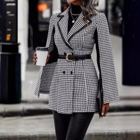 Women's Suit Jacket Split Long Sleeve Commuting Elegant