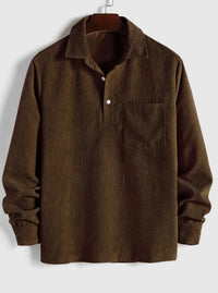 Solid Color Casual Men's New Long Sleeve Shirt