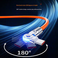 Gaming Dual-bend Rotating PD Fast-charging Data Cable