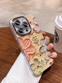 Blue Light Oil Painting Flower Phone Case