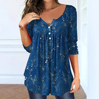Elegant Loose Button Large Size Top Women's T-shirt