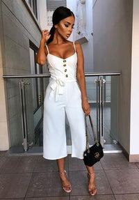 Elegant Commuter Backless Jumpsuit With Straps