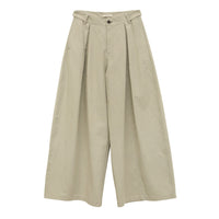 Womens Structured Three-dimensional Pleated Loose-fit Wide-leg Pants