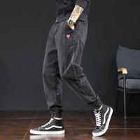 Ankle-tied Jeans Men's Loose Cargo Harlan Cropped Leisure