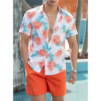 Summer New Style Shirt Shorts 3D Printed Casual Men's Cardigan Two-piece Set