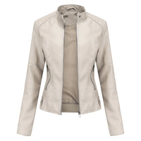Women'S Leather Dress Slim Jacket Spring Autumn Coat