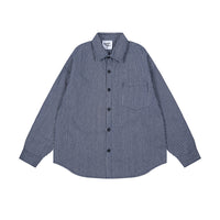 Vertical Striped Loose Long-sleeved Shirt For Men