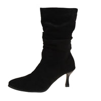 Womens Winter Thickened Pointed-toe High-heeled Ankle Boots
