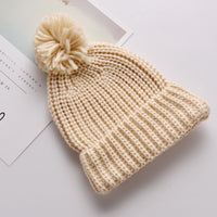 Baby Ball Thicken Warm Cute Candy Solid Color Knitted Hat