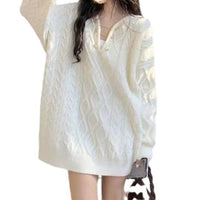 Cable-knit Pullover Women's Mid-length Sweater