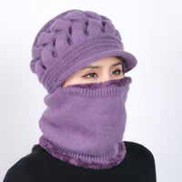 Autumn And Winter Outdoor Plus Velvet Warm Knitted Woolen Hat