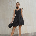Pure Cotton Camisole Backless High-waisted Cropped Dress
