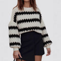 Women's Knitted Pullover Striped European And American