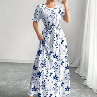 Summer Fashion Short-Sleeve Printed Dress