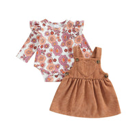 Infant Corduroy Romper Suspender Skirt Outfit