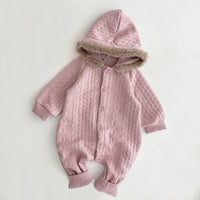 Baby Twist Rabbit Ears Hooded Romper Climbing Clothes