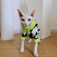 Hairless Cat Sphynx Devon Winter Warm Fleece-Lined Lambswool Ultra-Thick Coat