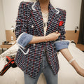 Slim-fit Long-sleeved Simple Tweed Short Coat