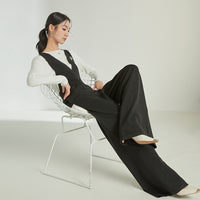 Sleeveless High Waist Strap Casual Knit Jumpsuit Autumn