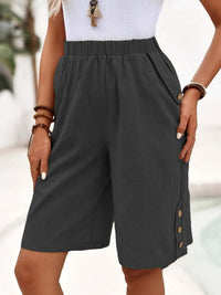 Cotton Linen Shorts Fifth Pants Women's Solid Color Casual Straight Pants