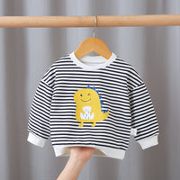 Western Style Long-sleeved Pure Cotton Round Neck T-shirt Top