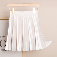 Knitted High Waist Slimming All-matching A- Line Pleated Half-length Wool Pettiskirt