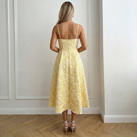 Sophisticated Jacquard Backless Dress For Women