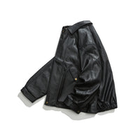 Soft Leather Jacket Men's Double-stand Large Pocket Coat