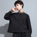 Cool Contrast Color Stitching Long-sleeved Shirt Women