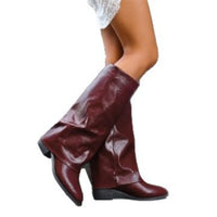 Retro Pointed Toe Slouch Boots