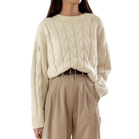 Round Neck Pure Color All-matching Trendy Sweater Top