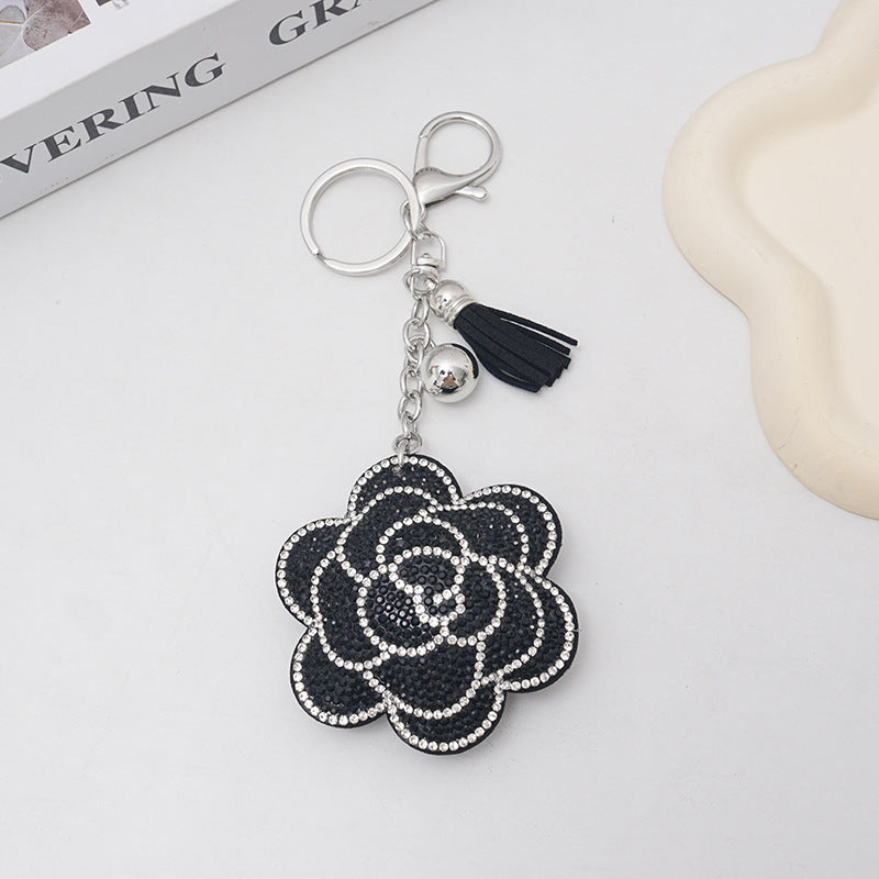 Creative Plum Blossom Hot Rhinestone Keychain Fashion