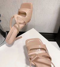 Design Sense High Heel Sandals, Summer French Sexy Comfort Non-tired Feet Super Popular Stiletto Cross Strap Sandals