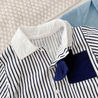 Newborn Short-sleeved Romper Boy Western Style Gentleman Clothes Baby