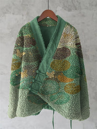 Womens Fleece Sweater With 3D Digital Floral Print In Japanese Style