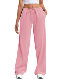 Womens Wide-leg Sweatpants Loose-fitting Low-rise Athletic Pants
