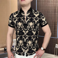 Men's Summer Casual Collar Printed POLO Shirt