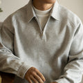 Half Zipper And Lapel Sweater For Men Spring And Autumn New
