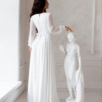 New Arrival Petite Train Deep V-Neck A-Line Wedding Dress