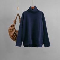 Arrival Casual Loose All-Match Solid-Color Turtleneck Sweater