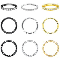 Popular Trendy Inlaid Zirconium Stainless Steel Piercing Nose Ring